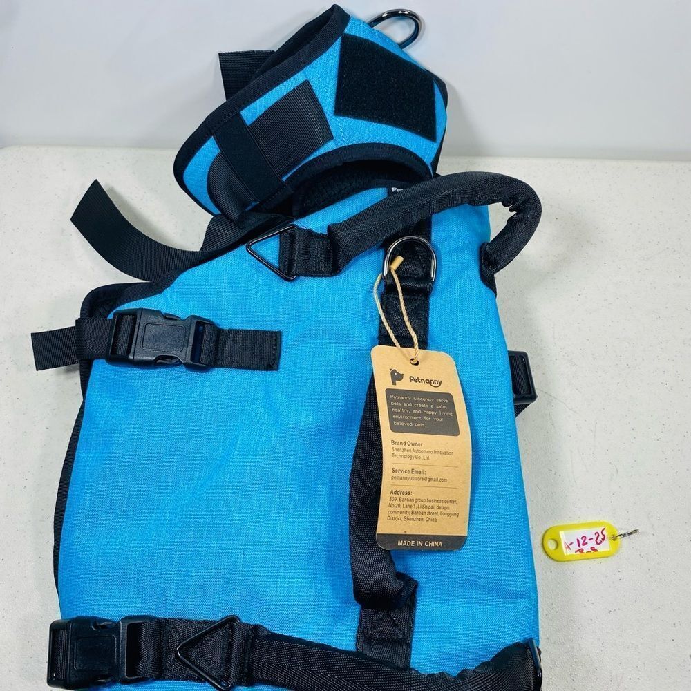 Petnanny Dog Lift Harmess Pet Nanny Shoreline Blue Sz Large
